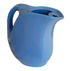 Vintage Hall China Co. For Montgomery Ward Delphinium Blue Art Deco Pitcher